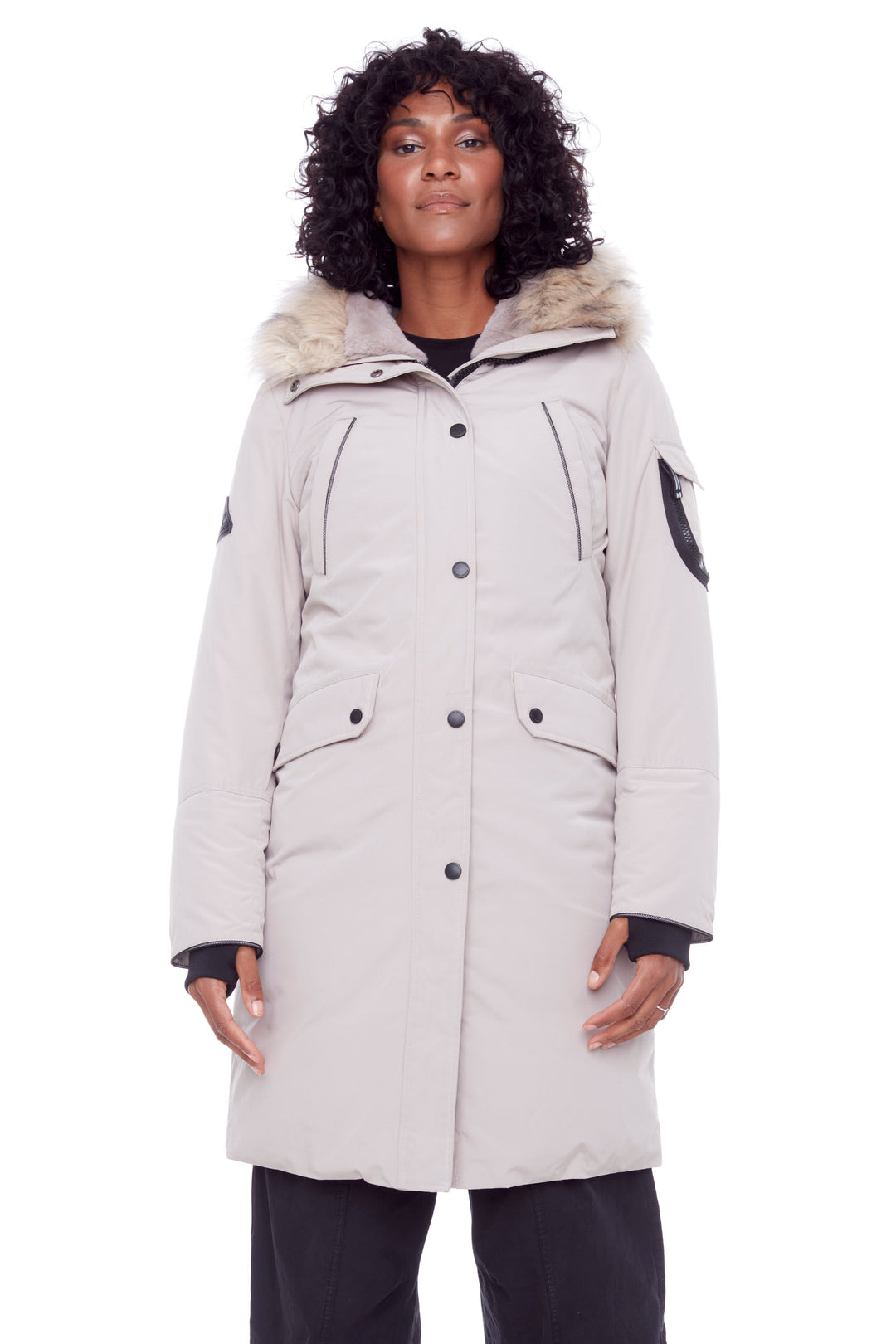 LAURENTIAN | WOMEN'S VEGAN DOWN (RECYCLED) LONG PARKA, TAUPE