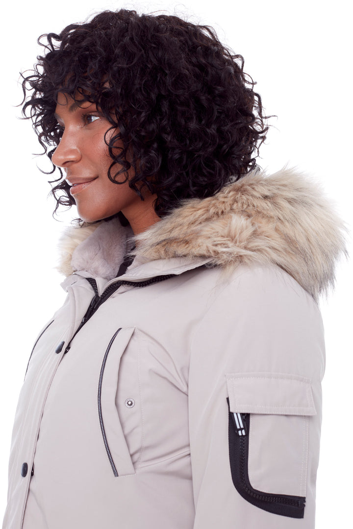 LAURENTIAN | WOMEN'S VEGAN DOWN (RECYCLED) LONG PARKA, TAUPE