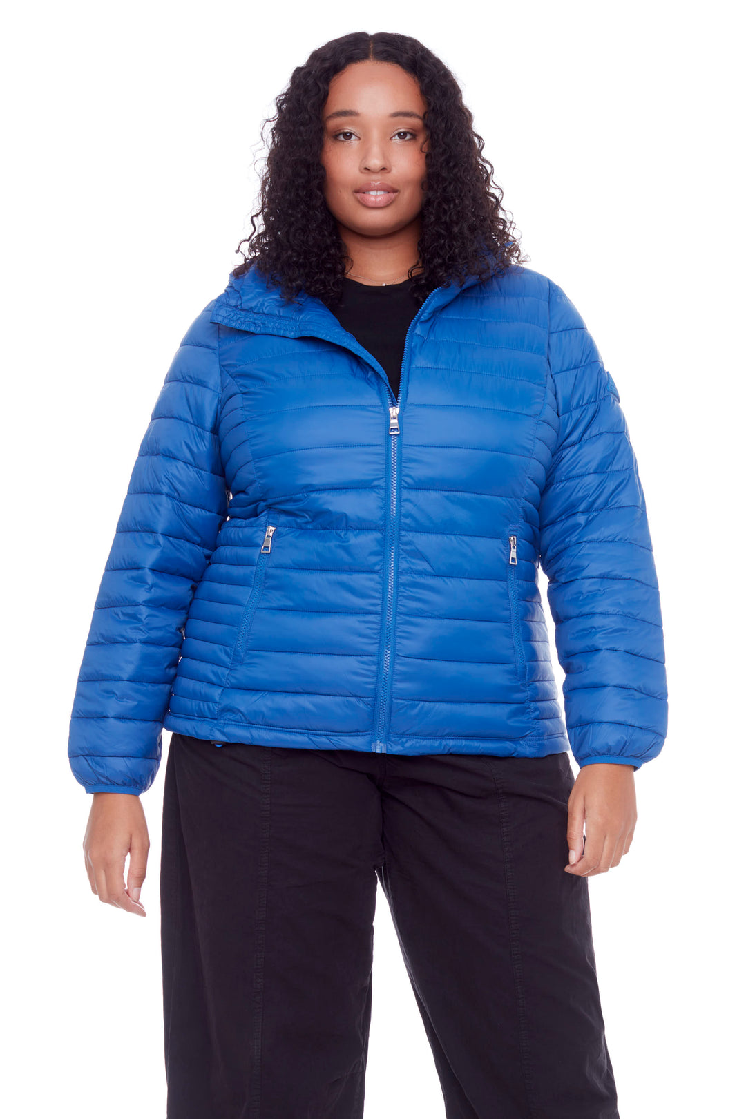 YOHO PLUS | WOMEN'S VEGAN DOWN (RECYCLED) LIGHTWEIGHT PACKABLE PUFFER, COBALT (PLUS SIZE)