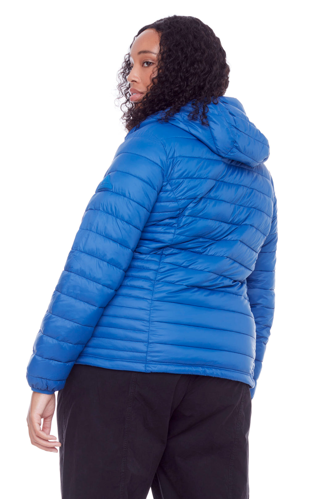 YOHO PLUS | WOMEN'S VEGAN DOWN (RECYCLED) LIGHTWEIGHT PACKABLE PUFFER, COBALT (PLUS SIZE)