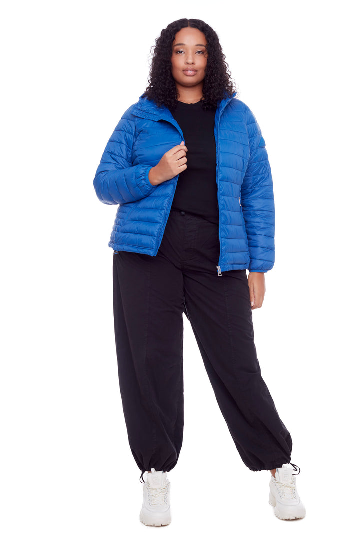 YOHO PLUS | WOMEN'S VEGAN DOWN (RECYCLED) LIGHTWEIGHT PACKABLE PUFFER, COBALT (PLUS SIZE)