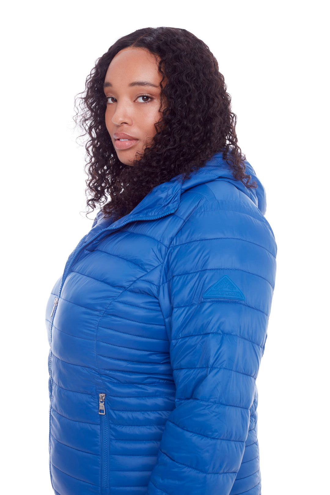 YOHO PLUS | WOMEN'S VEGAN DOWN (RECYCLED) LIGHTWEIGHT PACKABLE PUFFER, COBALT (PLUS SIZE)