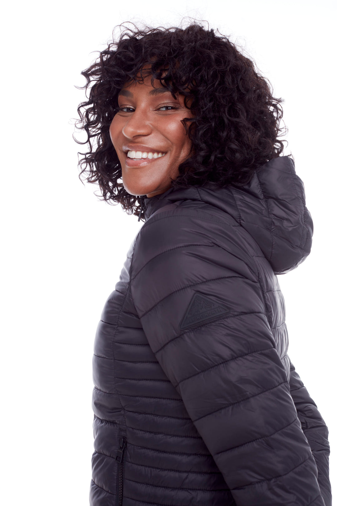 YOHO LADIES' | WOMEN'S VEGAN DOWN (RECYCLED) LIGHTWEIGHT PACKABLE PUFFER, BLACK