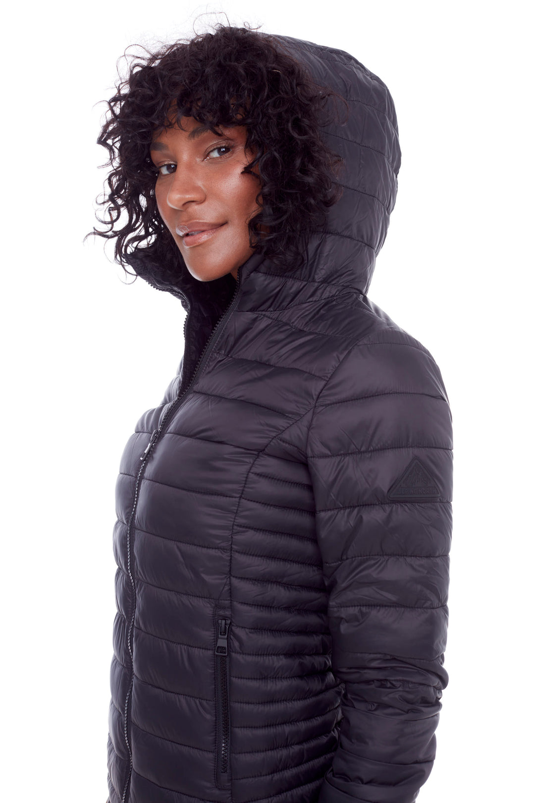 YOHO LADIES' | WOMEN'S VEGAN DOWN (RECYCLED) LIGHTWEIGHT PACKABLE PUFFER, BLACK