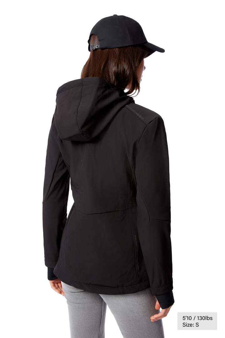 MACKENZIE | WOMEN'S FLEECE LINED SOFTSHELL WINDBREAKER, BLACK