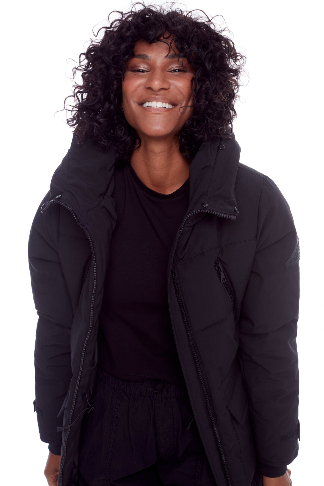 UKON | WOMEN'S VEGAN DOWN (RECYCLED) DRAWSTRING PARKA, BLACK