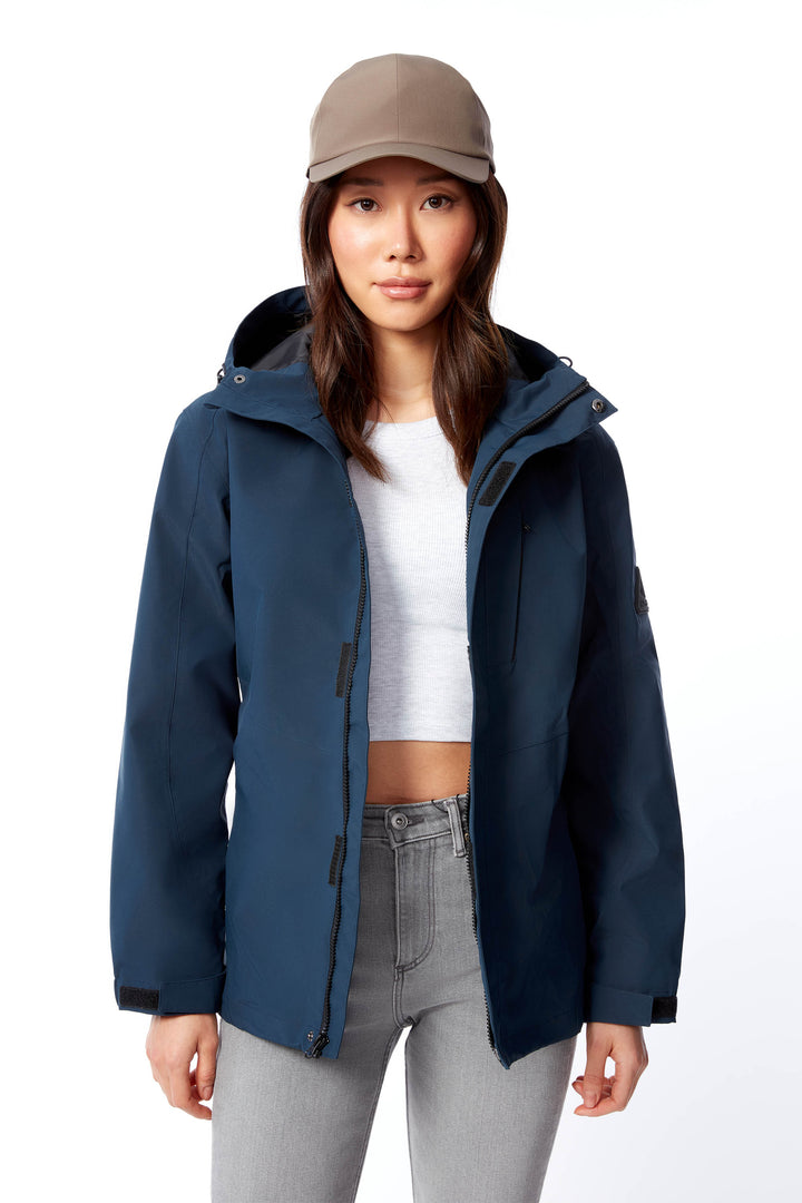 TAHSIS | WOMEN'S WATERPROOF RAIN JACKET, NAVY