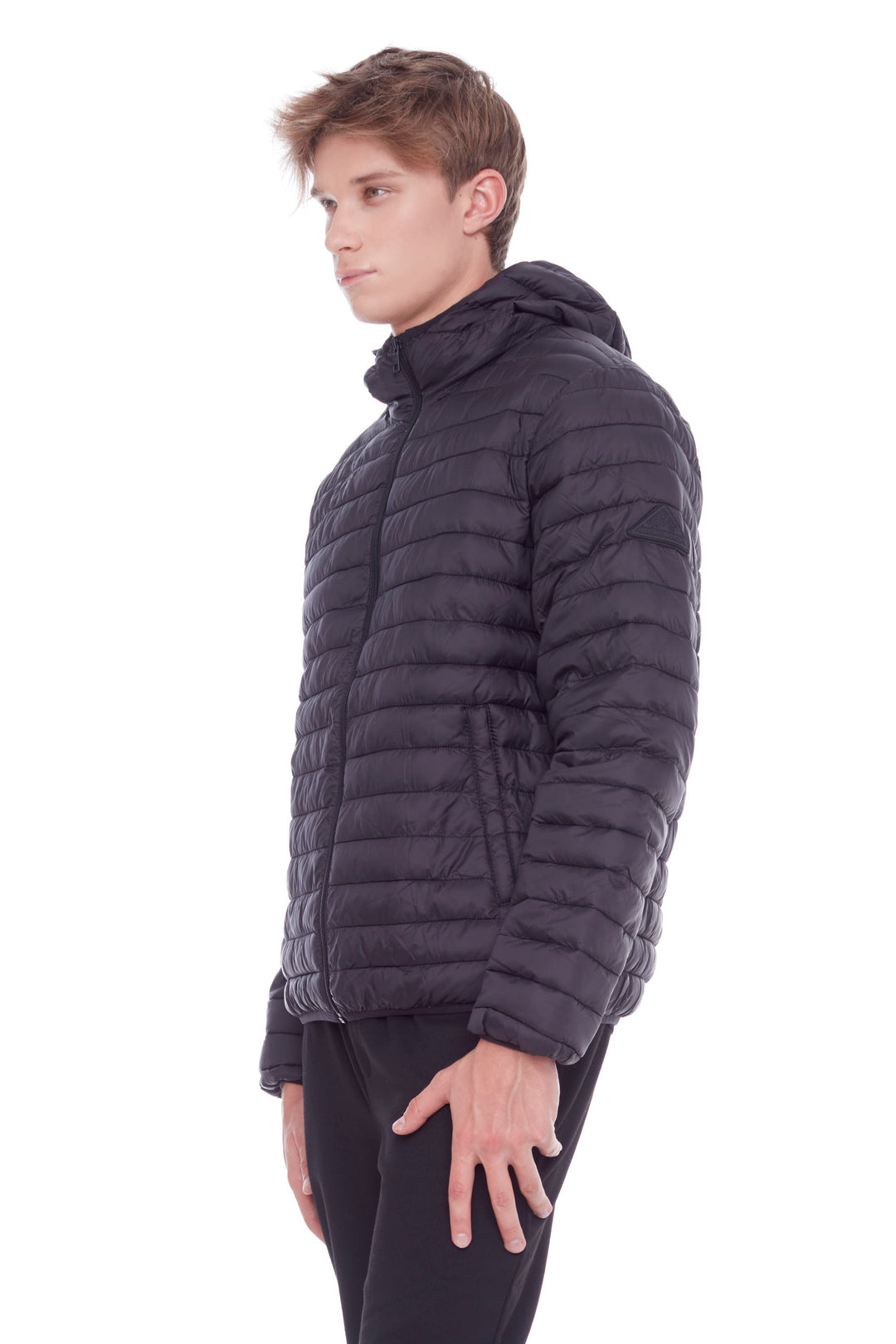 YOHO MEN'S | MEN'S VEGAN DOWN (RECYCLED) LIGHTWEIGHT PACKABLE PUFFER, BLACK