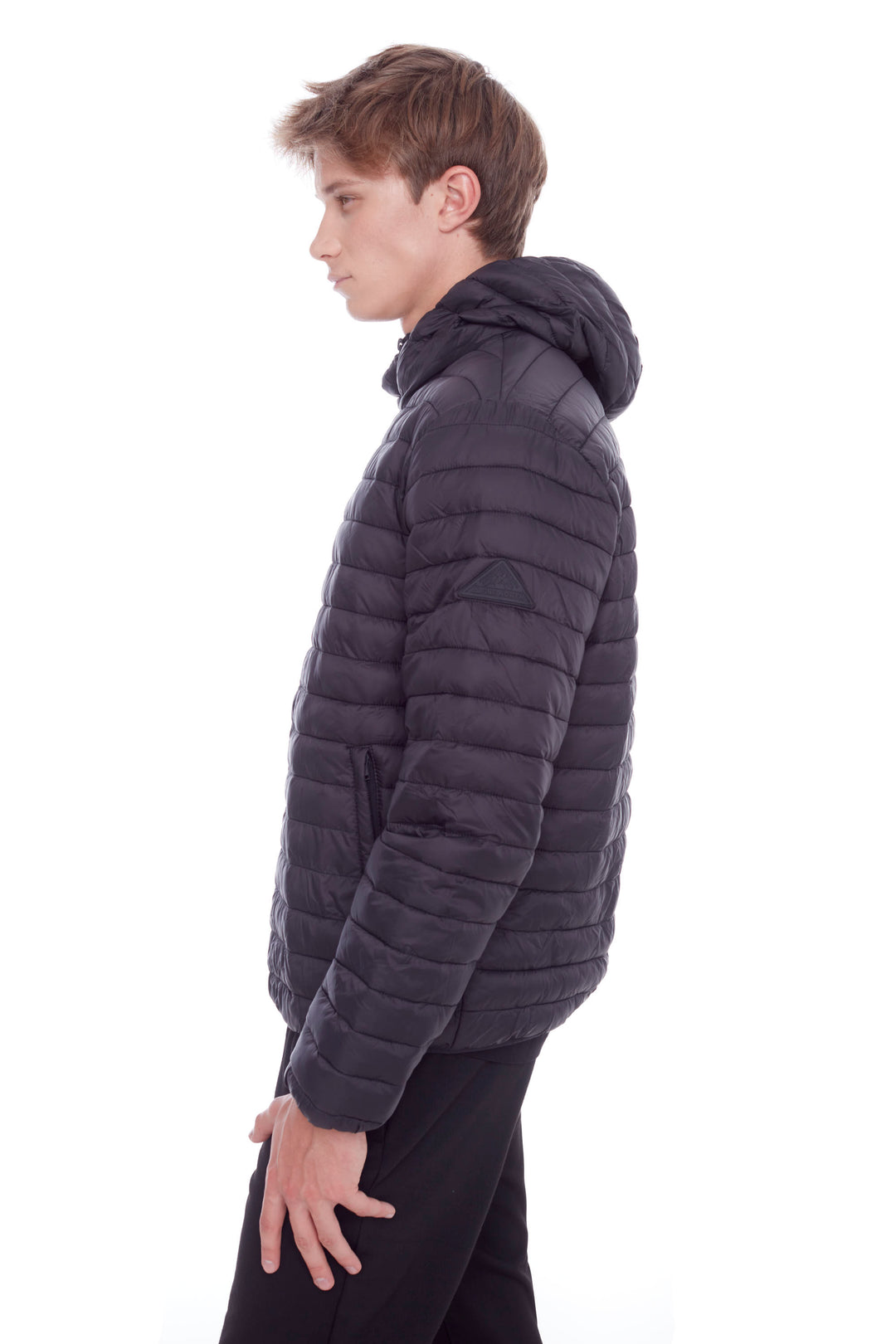 YOHO MEN'S | MEN'S VEGAN DOWN (RECYCLED) LIGHTWEIGHT PACKABLE PUFFER, BLACK