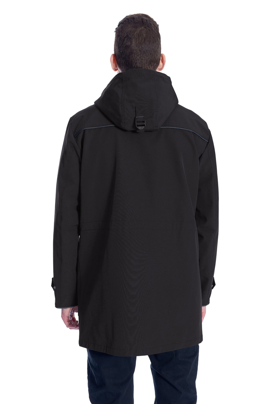 BANKS | MEN'S DRAWSTRING RAINCOAT, BLACK