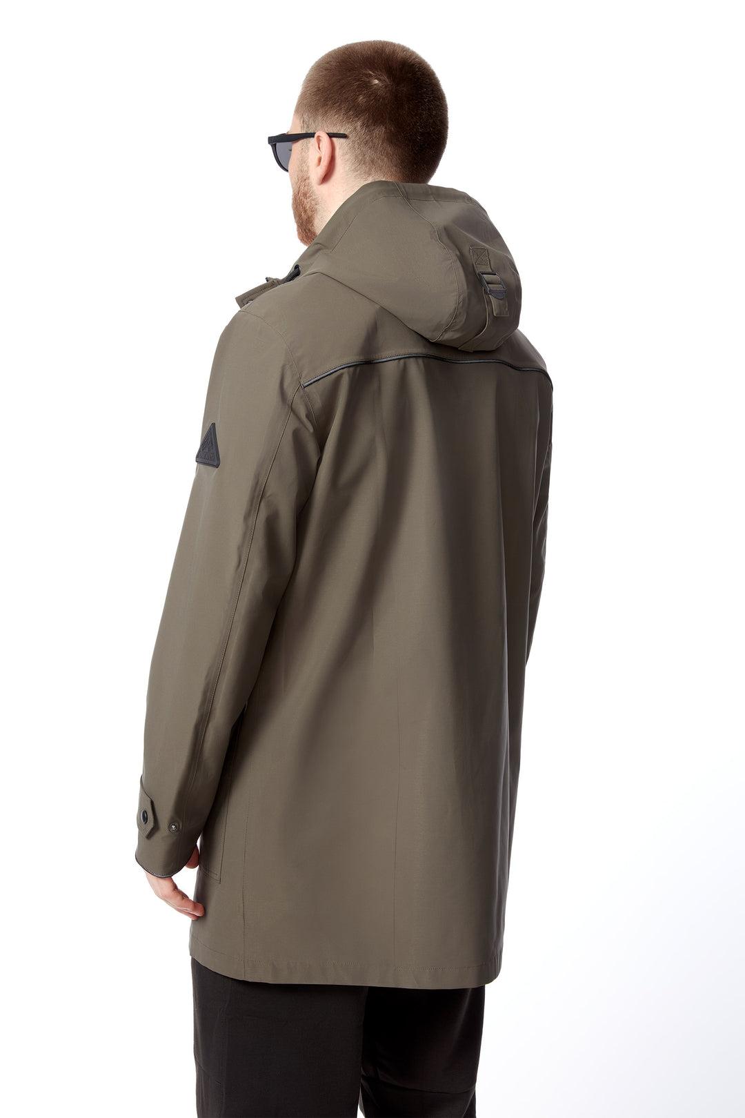 BANKS | MEN'S DRAWSTRING RAINCOAT, DARK OLIVE
