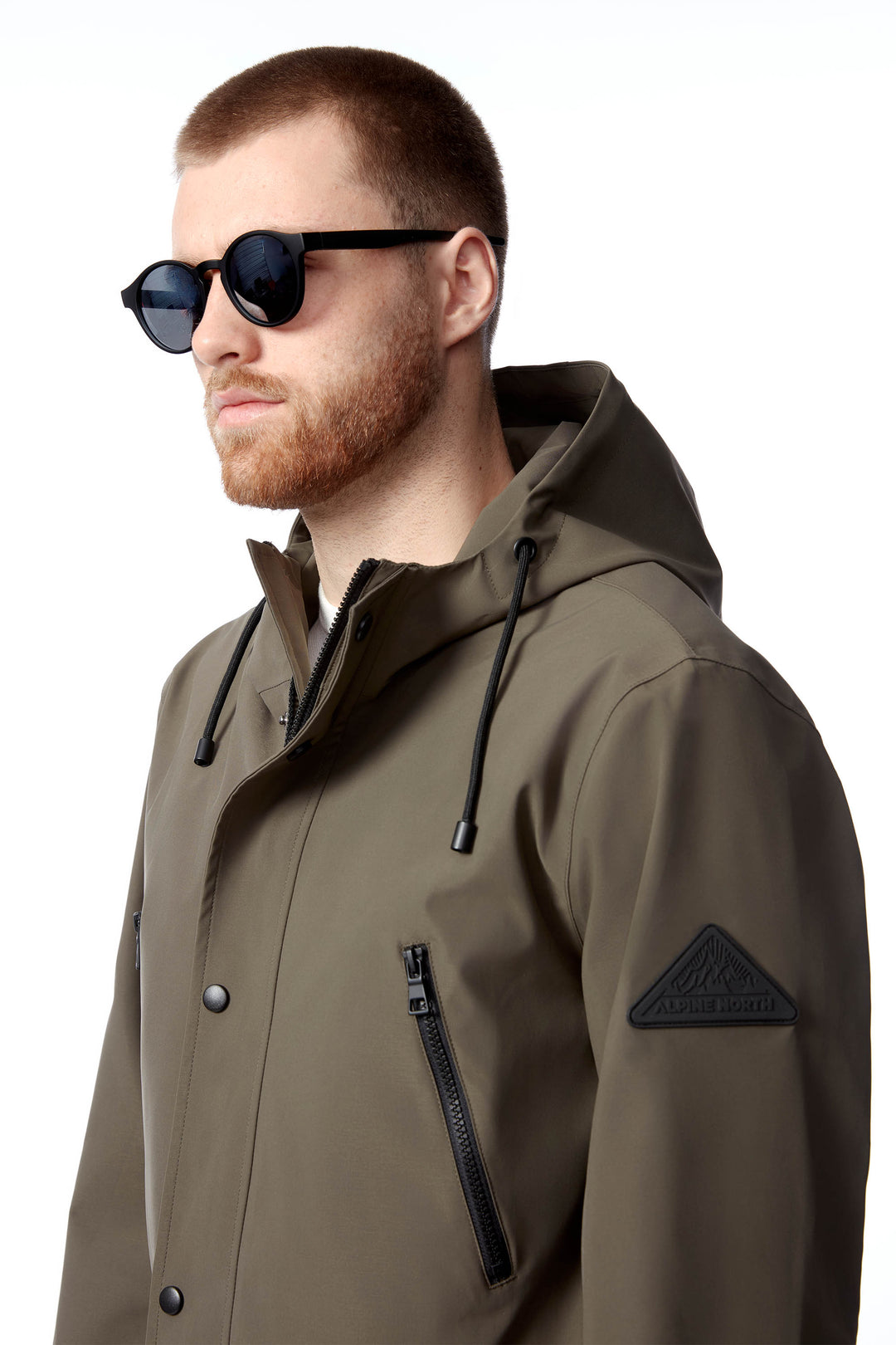 BANKS | MEN'S DRAWSTRING RAINCOAT, DARK OLIVE