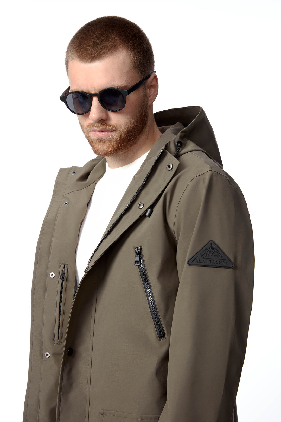 BANKS | MEN'S DRAWSTRING RAINCOAT, DARK OLIVE