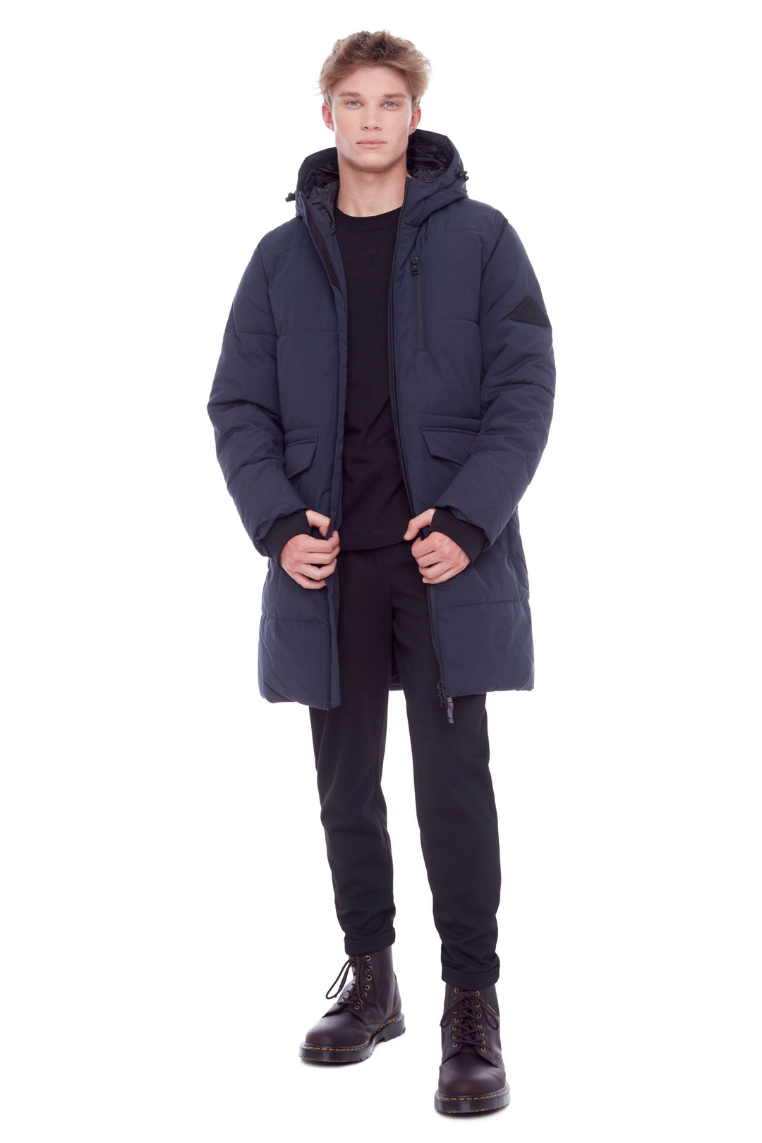 JASPER | MEN'S VEGAN DOWN (RECYCLED) PUFFER COAT, NAVY