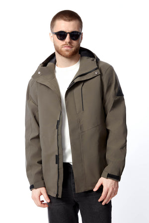 HUDSON | MEN'S RAIN JACKET, DARK OLIVE