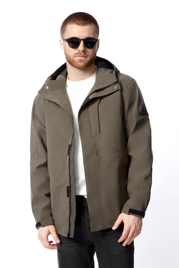 HUDSON | MEN'S RAIN JACKET, DARK OLIVE