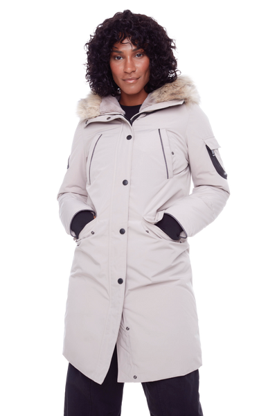 LAURENTIAN | WOMEN'S VEGAN DOWN (RECYCLED) LONG PARKA, TAUPE LAURENTIAN | WOMEN'S VEGAN DOWN (RECYCLED) LONG PARKA, TAUPE