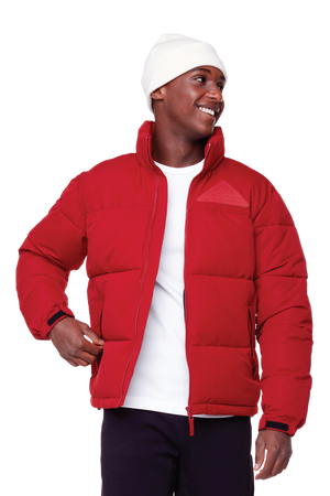 TUKTUT | MEN'S VEGAN DOWN (RECYCLED) PUFFER JACKET, DEEP RED