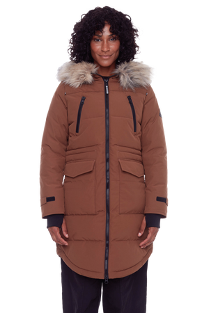 UKON | WOMEN'S VEGAN DOWN (RECYCLED) DRAWSTRING PARKA, NAVY UKON | WOMEN'S VEGAN DOWN (RECYCLED) DRAWSTRING PARKA, NAVY