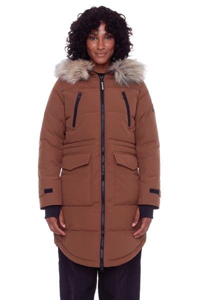 UKON | WOMEN'S VEGAN DOWN (RECYCLED) DRAWSTRING PARKA, MAPLE