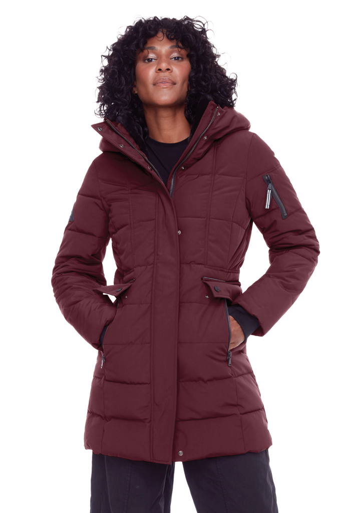 KOOTNEY | WOMEN'S VEGAN DOWN (RECYCLED) MID-LENGTH PARKA, GRAPE