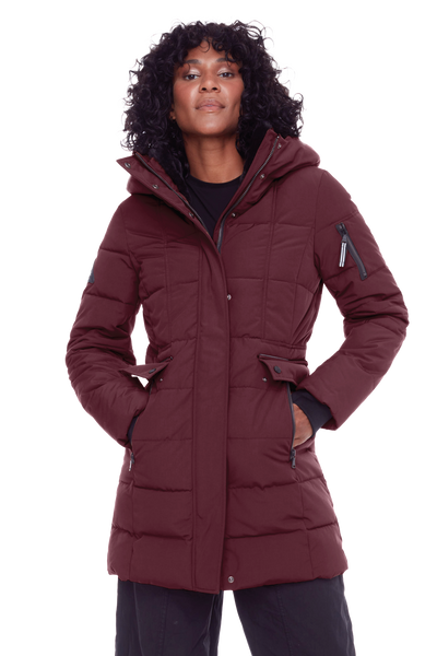 KOOTNEY | WOMEN'S VEGAN DOWN (RECYCLED) MID-LENGTH PARKA, GRAPE