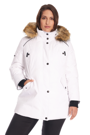 GLACIER PLUS | WOMEN'S VEGAN DOWN (RECYCLED) PARKA, WHITE (PLUS SIZE)