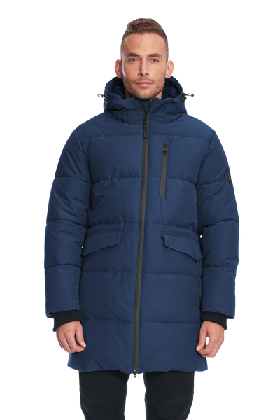 JASPER | MEN'S VEGAN DOWN (RECYCLED) PUFFER COAT, NAVY – Alpine