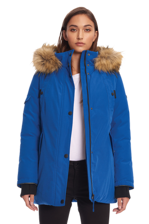 GLACIER | WOMEN'S VEGAN DOWN (RECYCLED) PARKA, COBALT