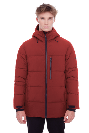 BANFF | MEN'S VEGAN DOWN (RECYCLED) PUFFER JACKET, DEEP RED