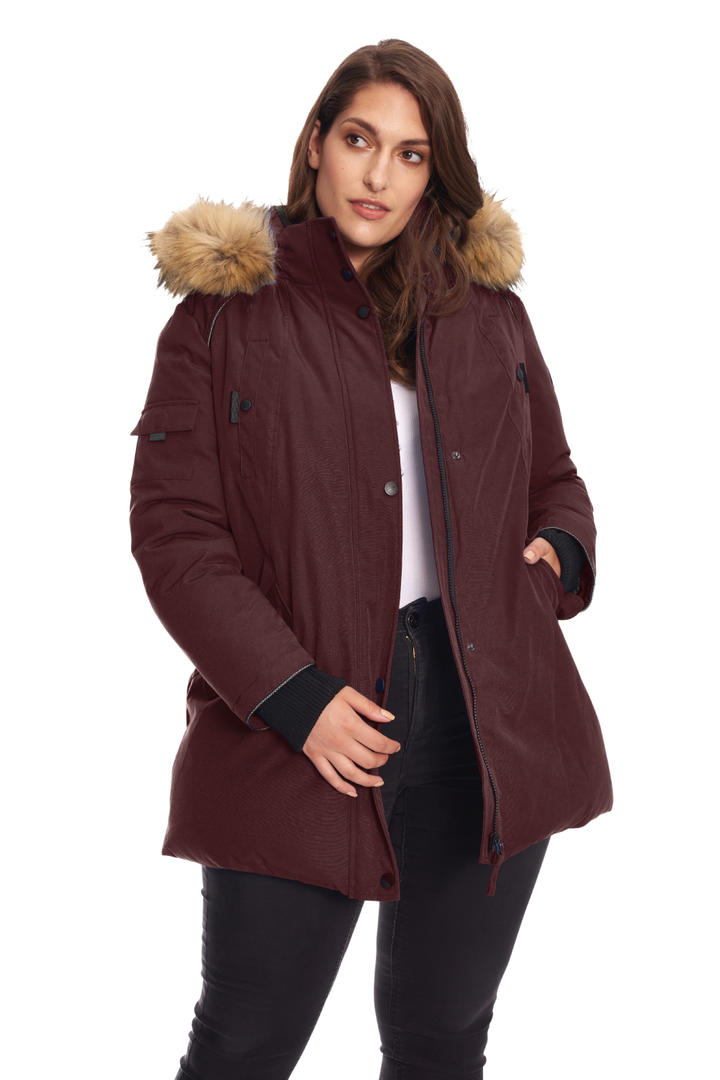 GLACIER PLUS | WOMEN'S VEGAN DOWN (RECYCLED) PARKA, GRAPE (PLUS SIZE)