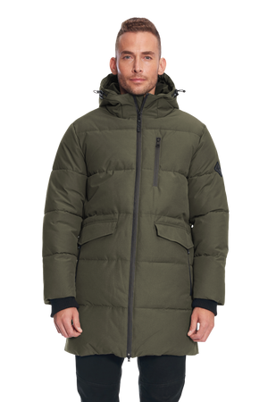 JASPER | MEN'S VEGAN DOWN (RECYCLED) PUFFER COAT, OLIVE