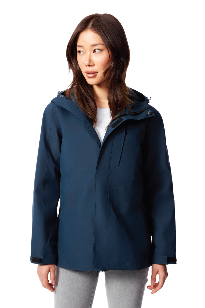 TAHSIS | WOMEN'S WATERPROOF RAIN JACKET, NAVY