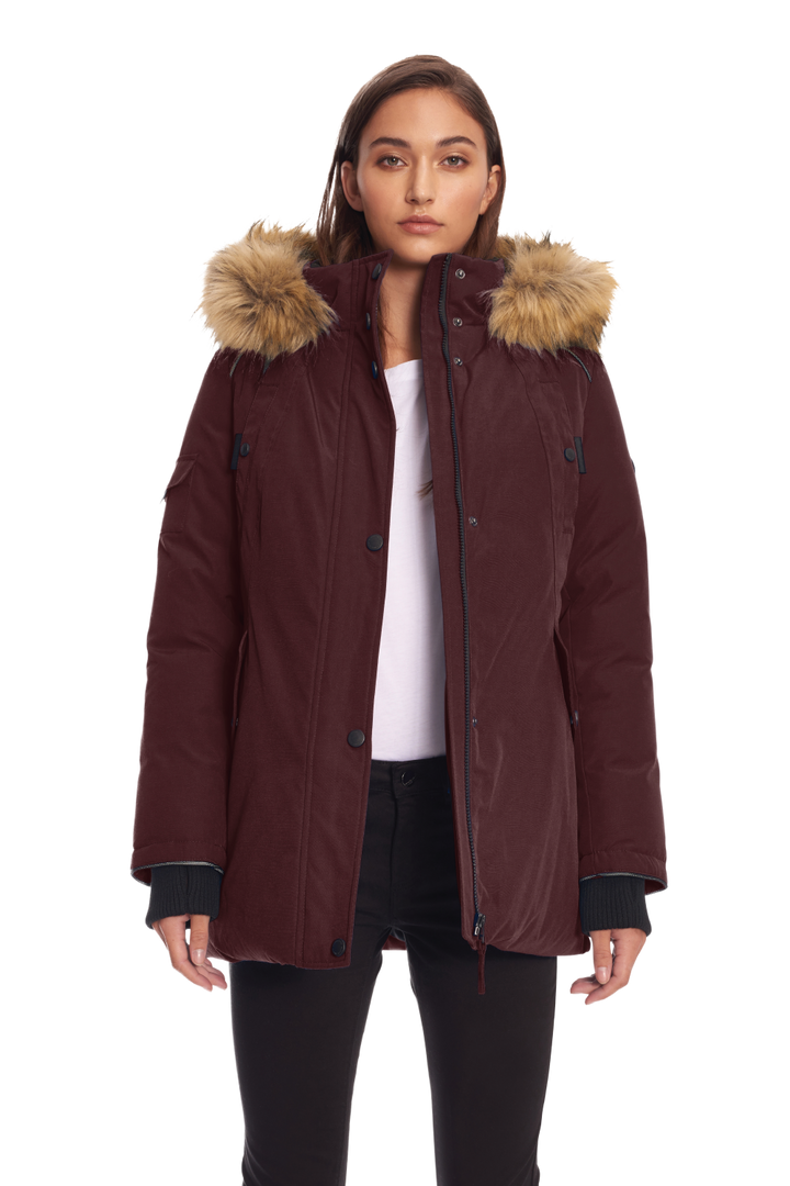 GLACIER | WOMEN'S VEGAN DOWN (RECYCLED) PARKA, GRAPE