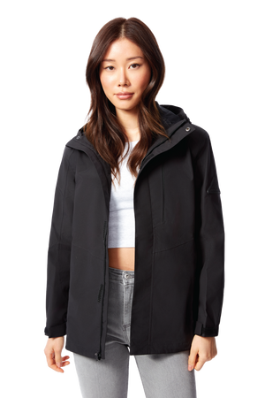 TAHSIS | WOMEN'S WATERPROOF RAIN JACKET, BLACK