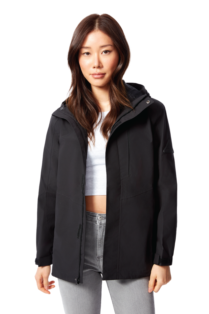 TAHSIS | WOMEN'S WATERPROOF RAIN JACKET, BLACK