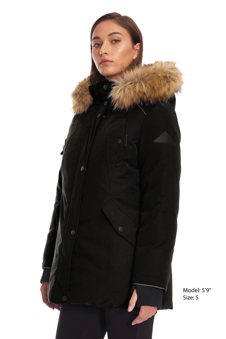 GLACIER | WOMEN'S VEGAN DOWN (RECYCLED) PARKA, BLACK