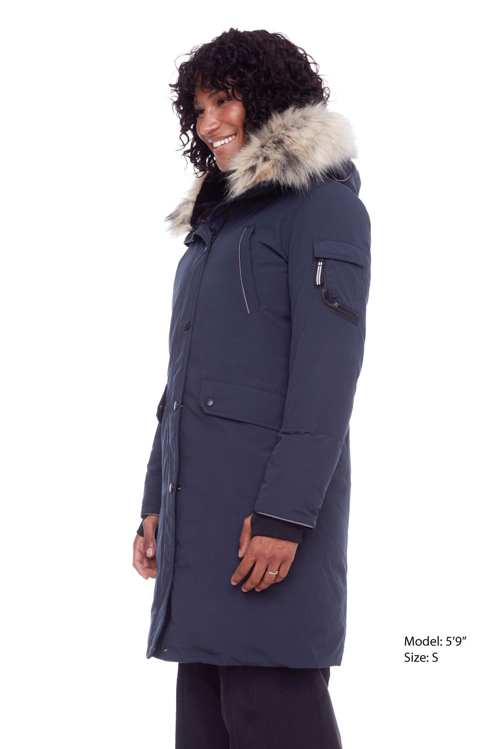 LAURENTIAN | WOMEN'S VEGAN DOWN (RECYCLED) LONG PARKA, NAVY