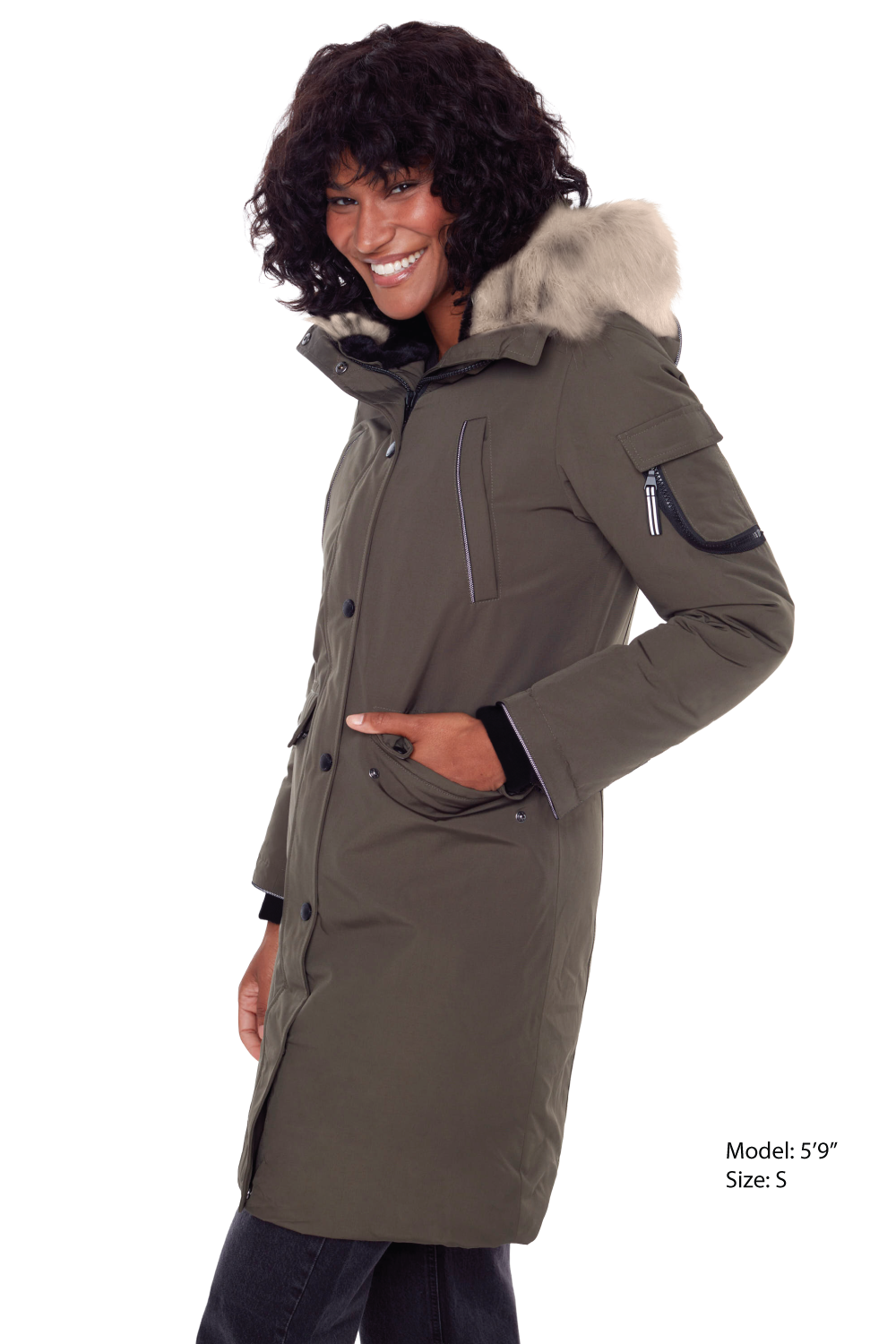 LAURENTIAN | WOMEN'S VEGAN DOWN (RECYCLED) LONG PARKA, OLIVE