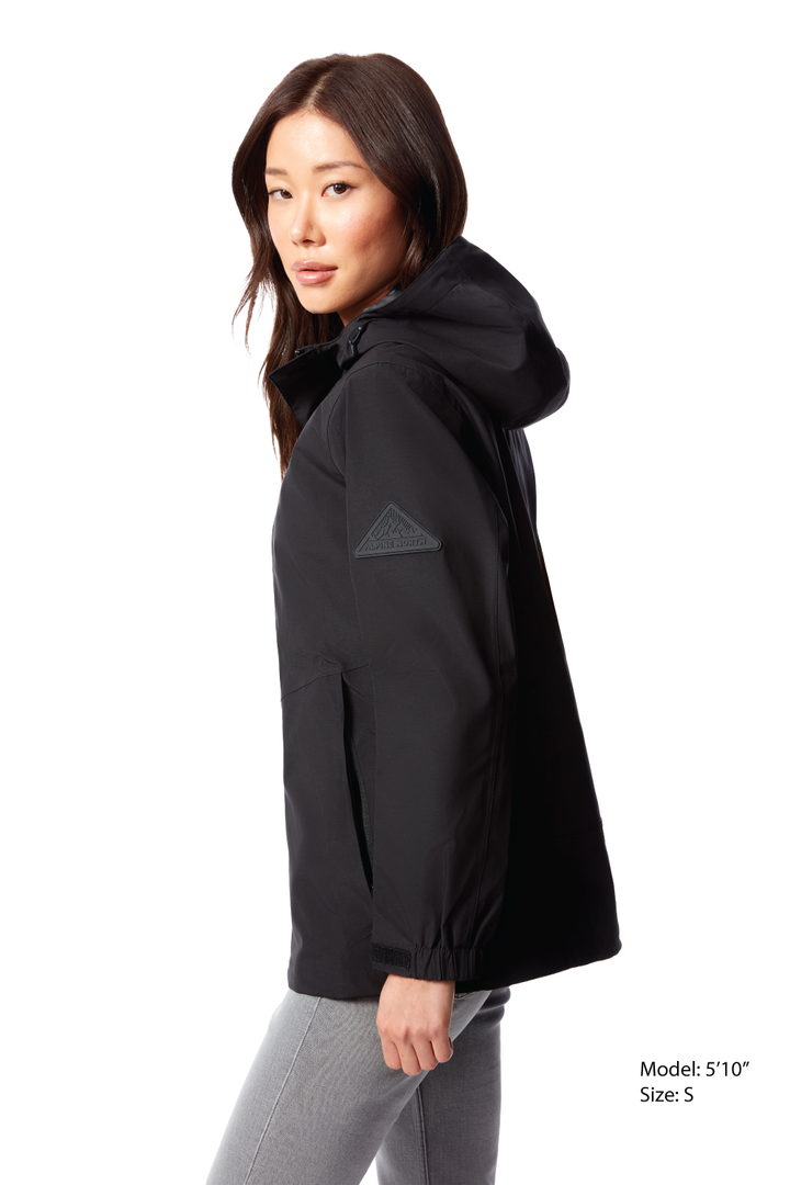 TAHSIS | WOMEN'S WATERPROOF RAIN JACKET, BLACK