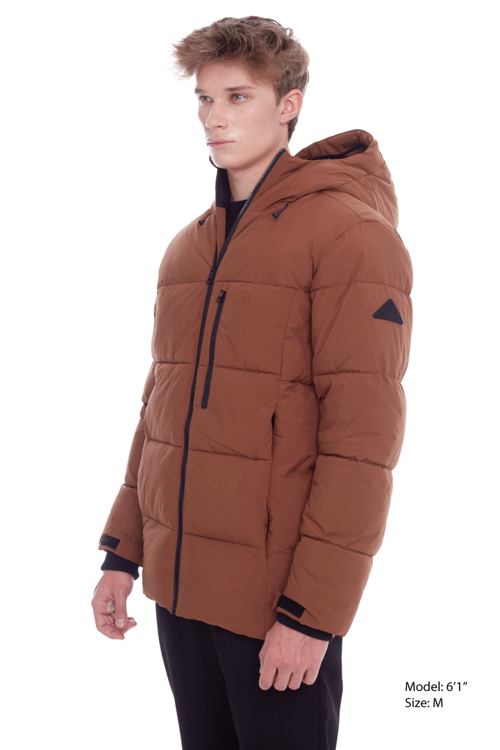 BANFF | MEN'S VEGAN DOWN (RECYCLED) MID-WEIGHT QUILTED PUFFER JACKET, MAPLE