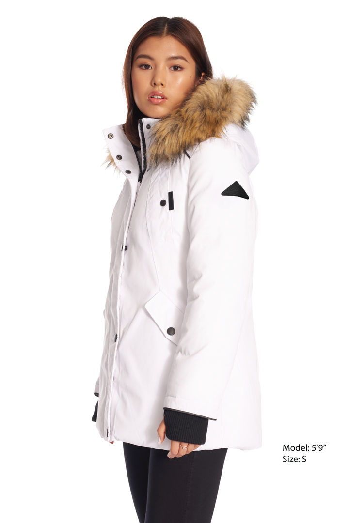 GLACIER | WOMEN'S VEGAN DOWN (RECYCLED) PARKA, WHITE