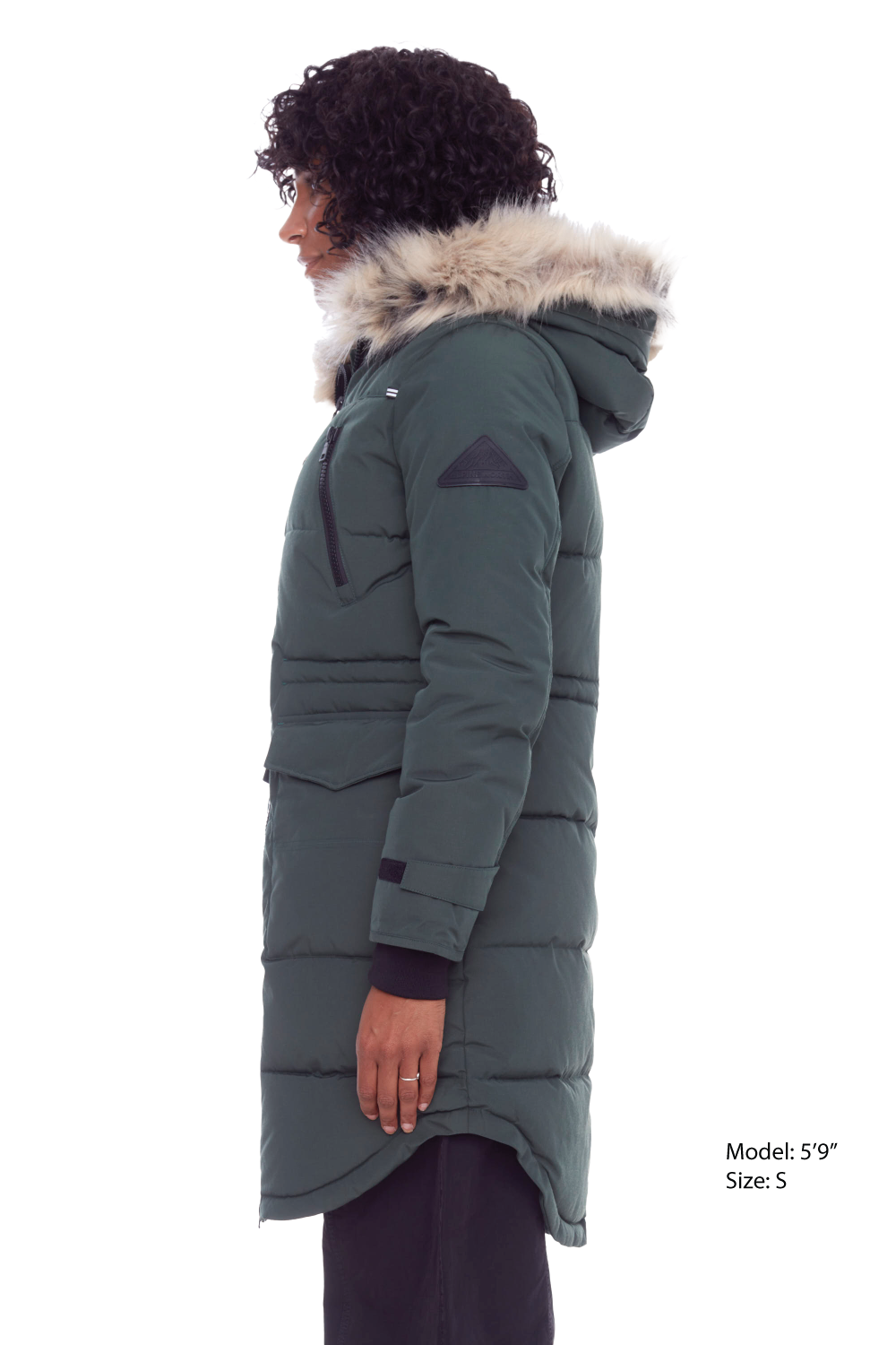 UKON | WOMEN'S VEGAN DOWN (RECYCLED) DRAWSTRING PARKA, DEEP GREEN