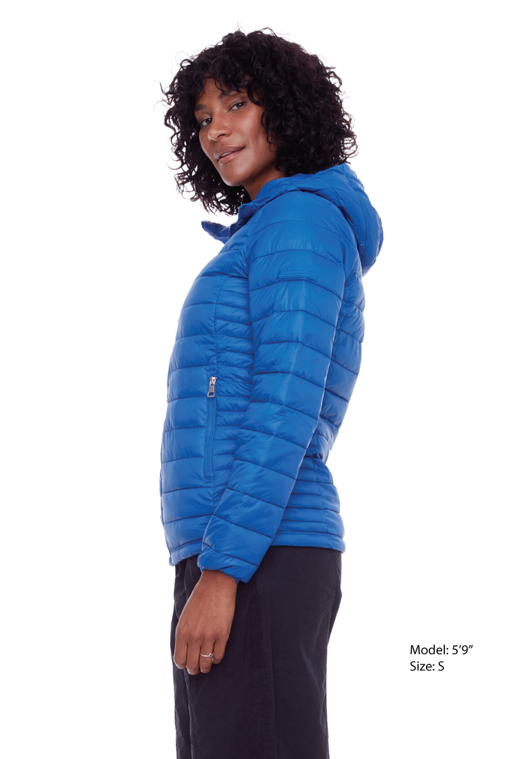 YOHO LADIES' | WOMEN'S VEGAN DOWN (RECYCLED) LIGHTWEIGHT PACKABLE PUFFER, COBALT