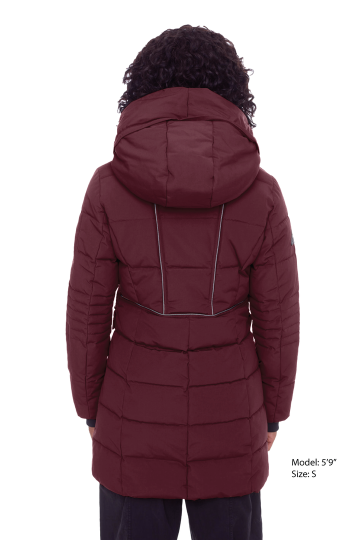 KOOTNEY | WOMEN'S VEGAN DOWN (RECYCLED) MID-LENGTH PARKA, GRAPE