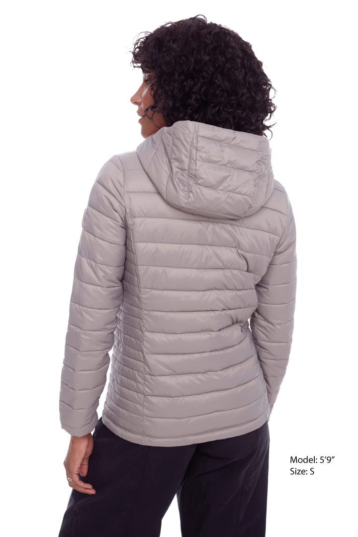 YOHO LADIES' | WOMEN'S VEGAN DOWN (RECYCLED) LIGHTWEIGHT PACKABLE PUFFER, TAUPE