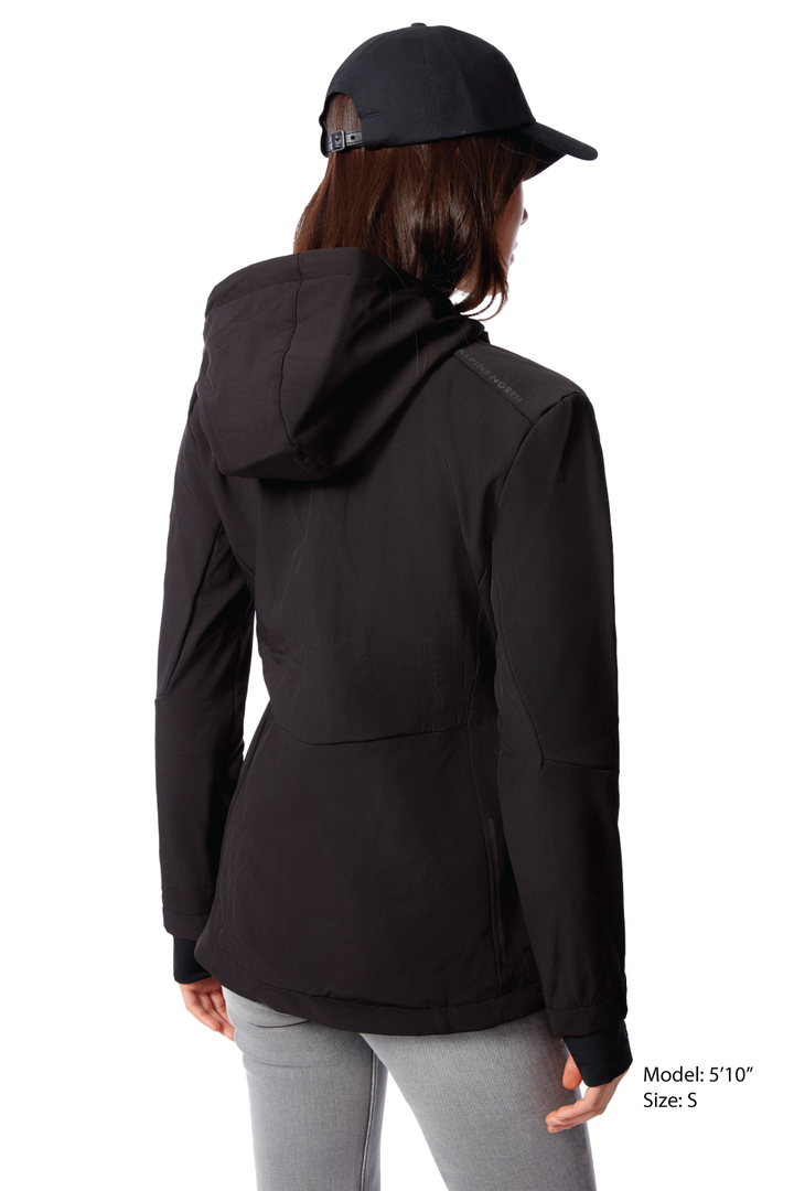 MACKENZIE | WOMEN'S FLEECE LINED SOFTSHELL WINDBREAKER, BLACK