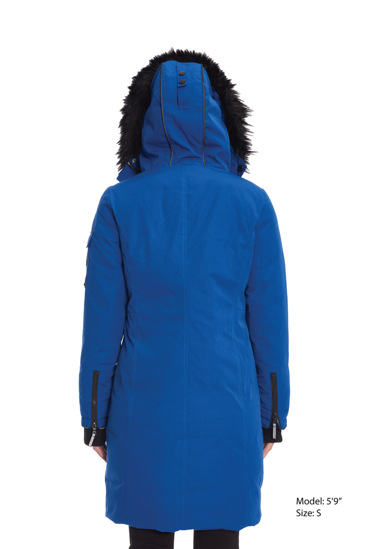 LAURENTIAN | WOMEN'S VEGAN DOWN (RECYCLED) LONG PARKA, COBALT