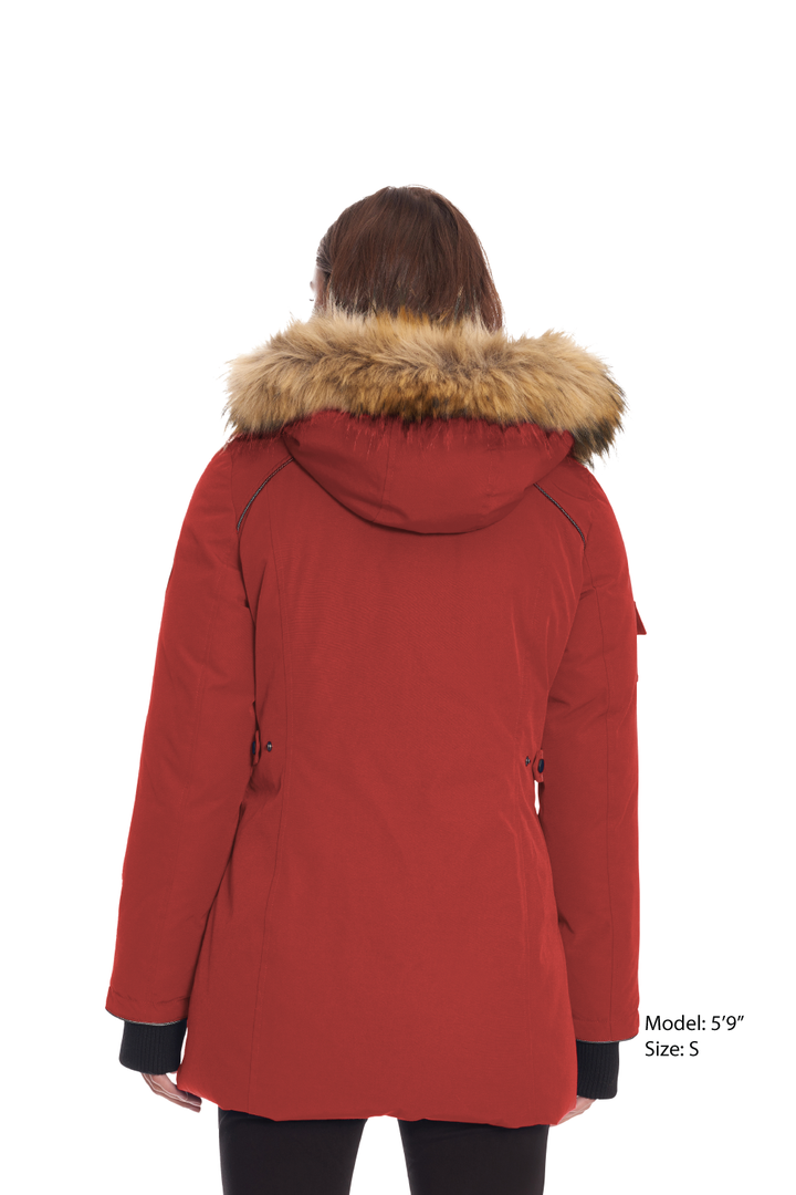 GLACIER | WOMEN'S VEGAN DOWN (RECYCLED) PARKA, CRIMSON