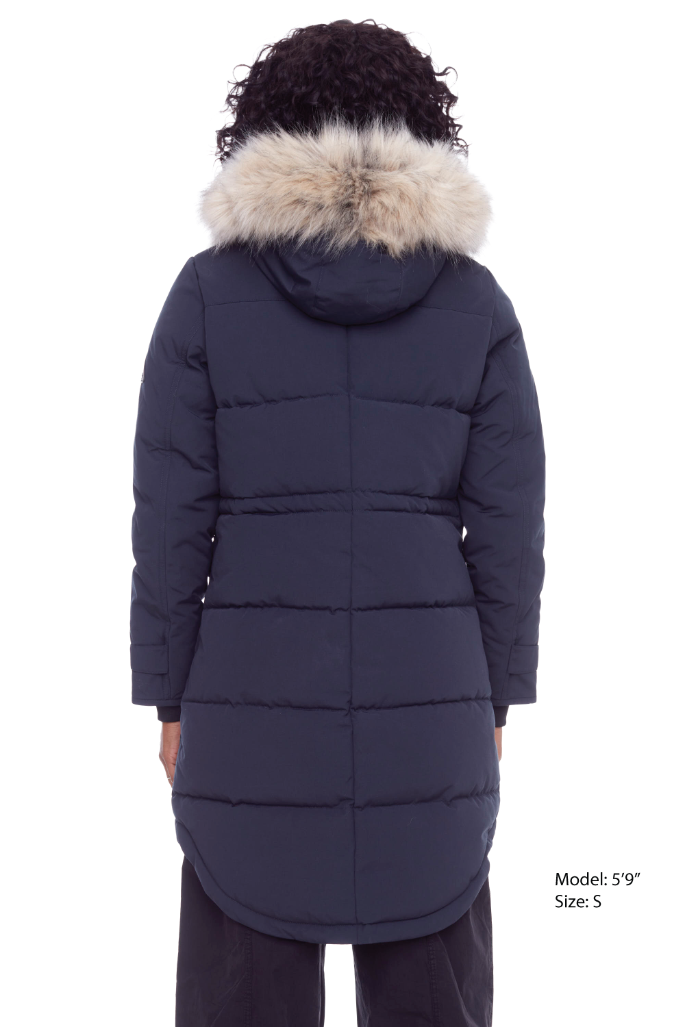UKON | WOMEN'S VEGAN DOWN (RECYCLED) DRAWSTRING PARKA, NAVY